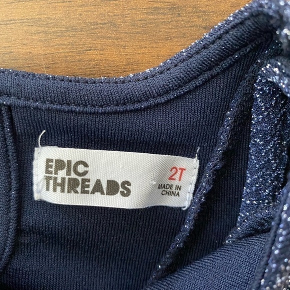 Epic Threads Girls Metallic Flutter Dress, Size 2T - Picture 8 of 9